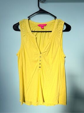 Lilly Pulitzer Essie Tank Top Watch Hill Yellow Smallu